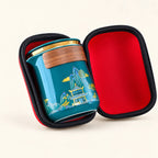 Ceramic Travel Tea Set — 1 Pot, 5 Cups on a warm ivory studio background