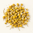 Chamomile Flower Tea — 20g on a warm ivory studio background