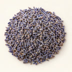 Dried Lavender Flowers — 50g on a warm ivory studio background