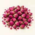 Dried Rose Buds — 50g on a warm ivory studio background