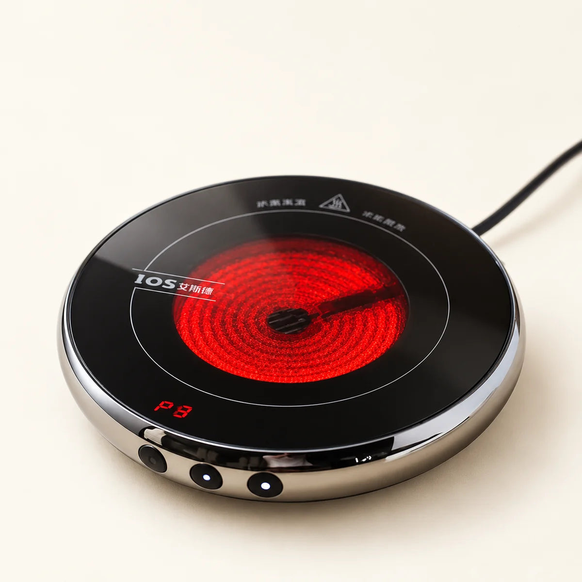 Electric Tea Warming Stove — 1000W, 220V on a warm ivory studio background