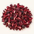Hibiscus Berry Herbal Tea — 3 oz on a warm ivory studio background