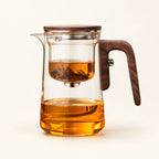 Lunel Glass Teapot — 600ml / 800ml on a warm ivory studio background