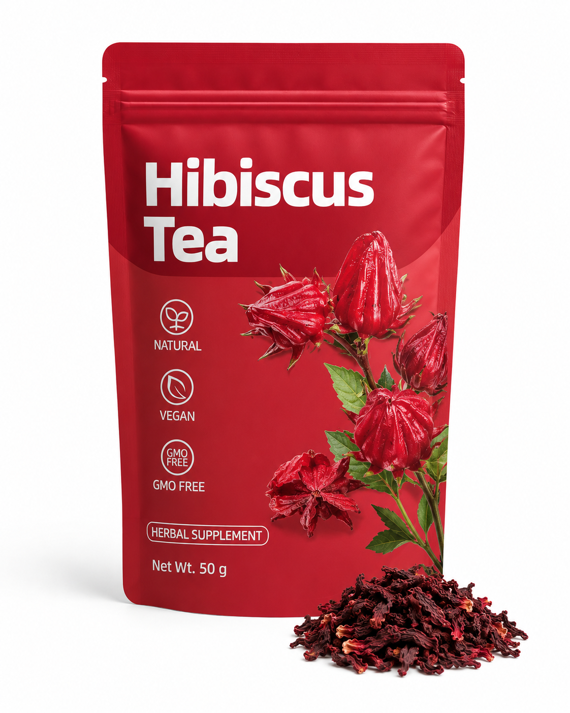 Dried Hibiscus Flowers — 50g
