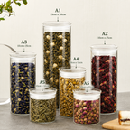 Glass Tea Storage Jars with Sealed Lids