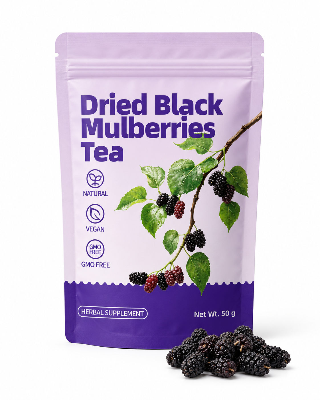 Dried Black Mulberries — 50g