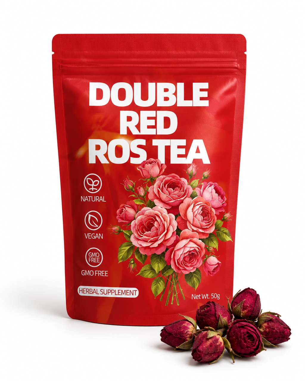 Double Red Rose Flowers — 50g