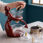 Lady in Red Teapot