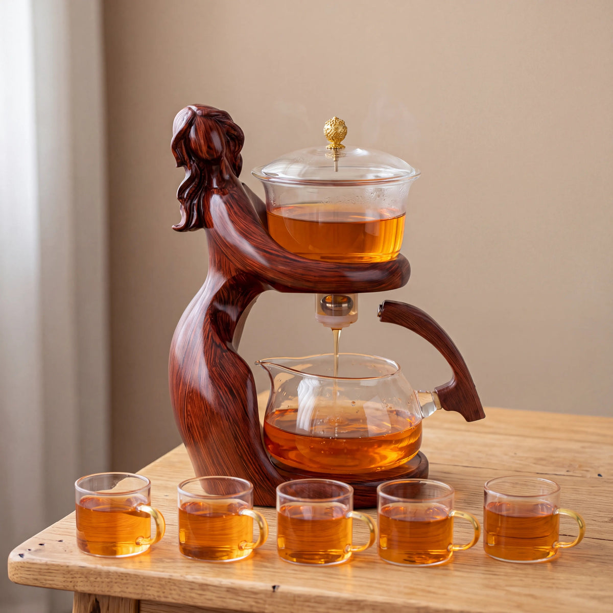 Lady in Red Teapot