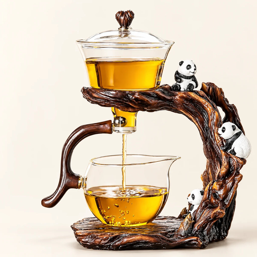 Magnetic Glass Gongfu Tea Set — 250ml on a warm ivory studio background