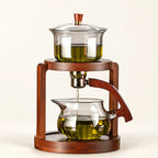 Magnetic Glass Gongfu Tea Set — 300ml on a warm ivory studio background