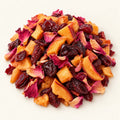 Peach Cranberry Herbal Tea — 3 oz on a warm ivory studio background