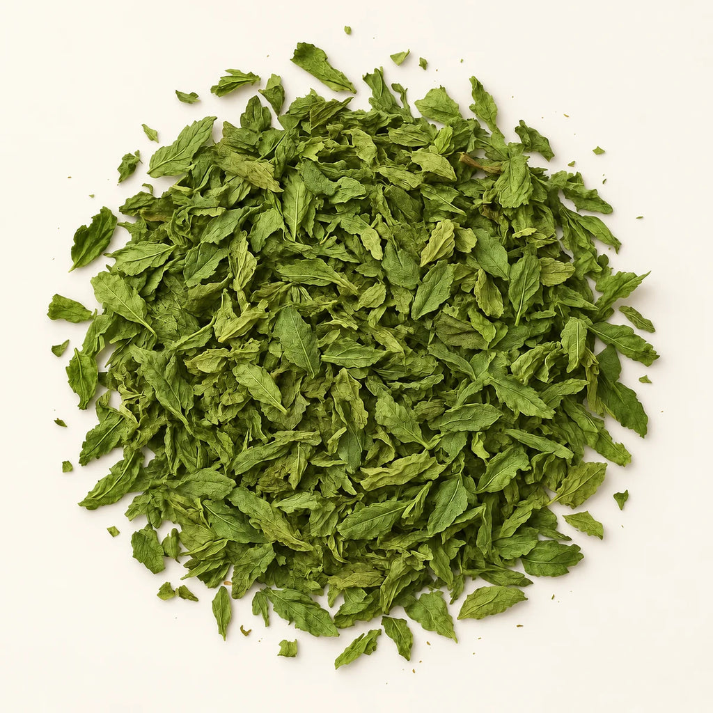 Peppermint Tea — 50g on a warm ivory studio background
