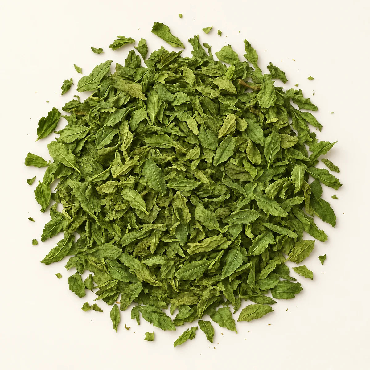 Peppermint Tea — 50g on a warm ivory studio background