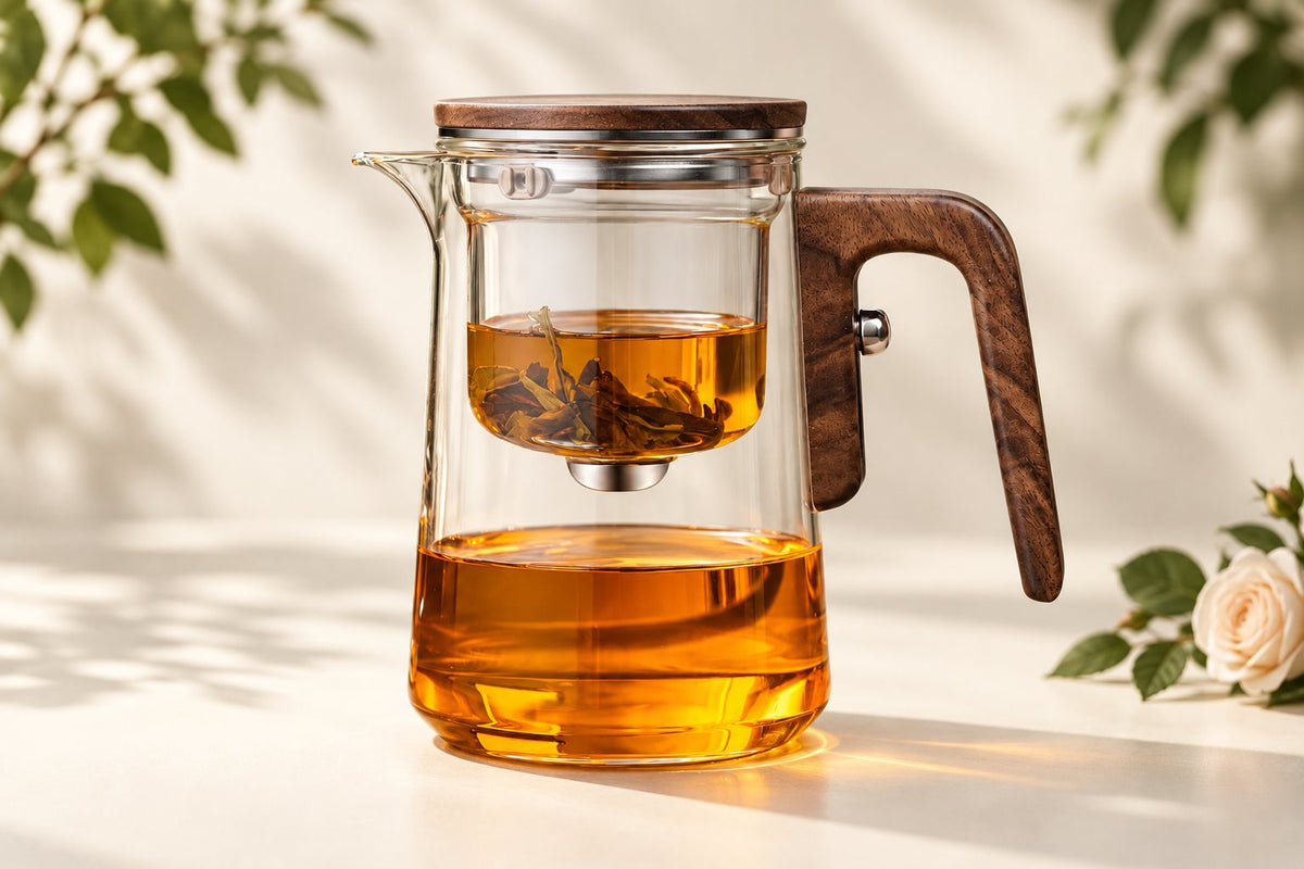 Lunel Glass Teapot — Shannam ivory product portrait