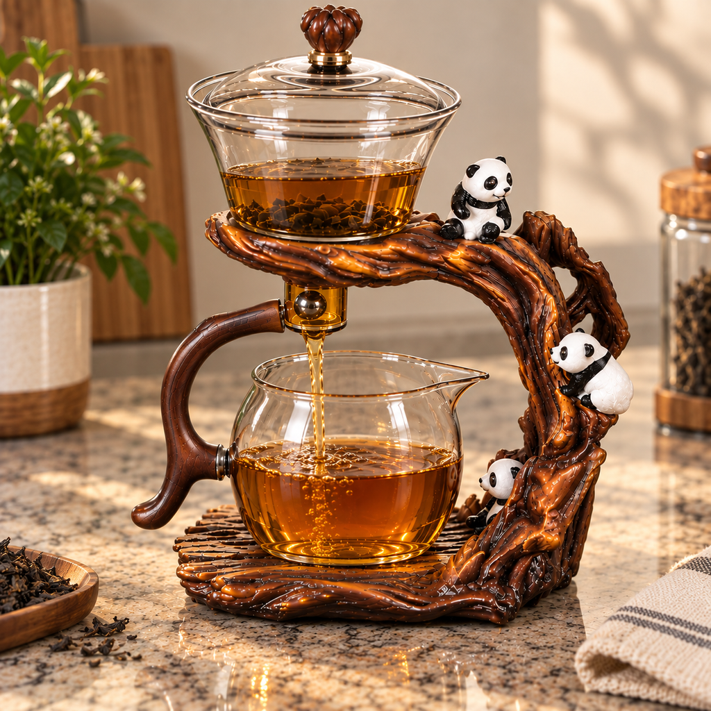 Panda Glass Teapot