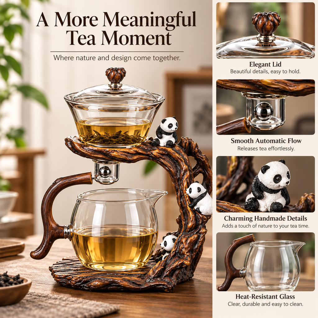 Panda Glass Teapot