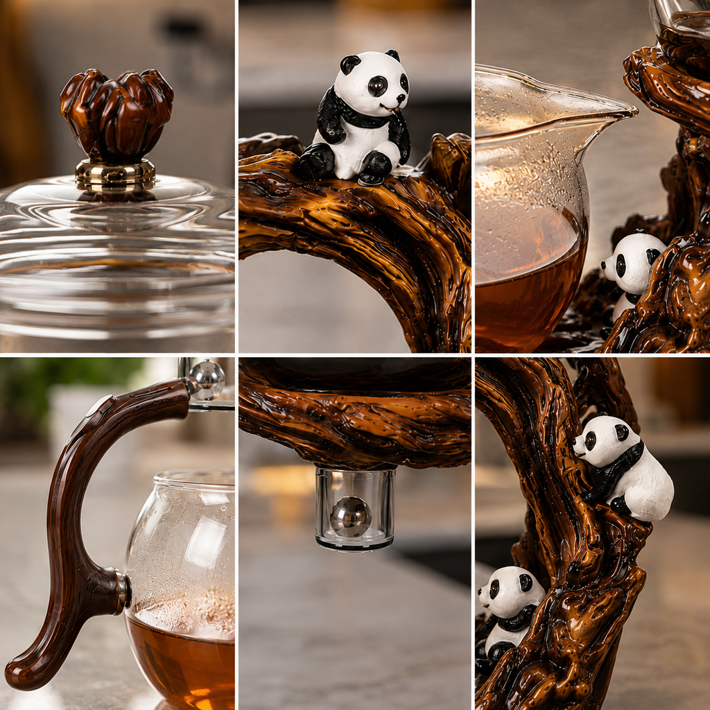 Panda Glass Teapot