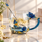 Floral Glass Tea Cups
