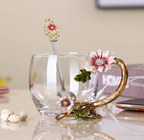 Floral Glass Tea Cups
