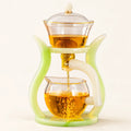Tea Lady Glass Tea Set — 350ml on a warm ivory studio background
