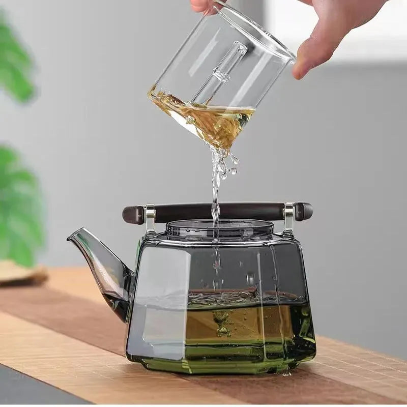 Octagonal Glass Tea Kettle