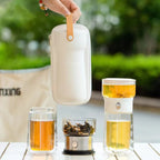 Glass Tea Infuser Bottle — Black / White