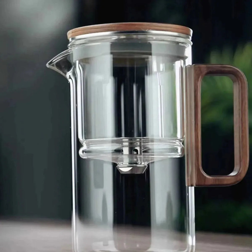 Glass Tea Brewing Set with Wood Base