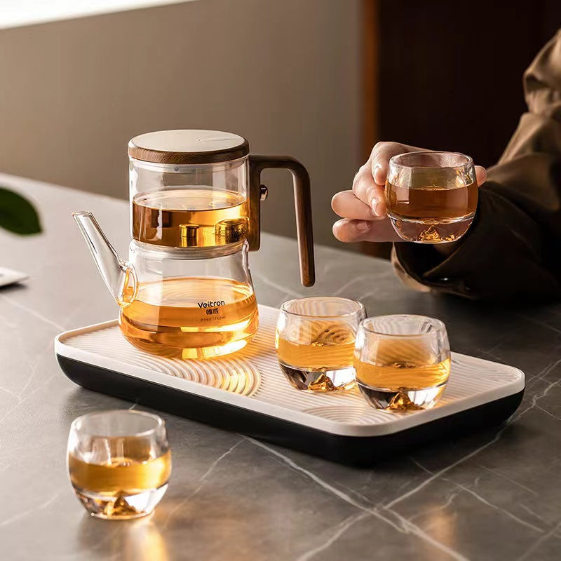 Glass Infuser Teapot with Wood Handle