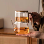 Glass Infuser Teapot with Wood Handle
