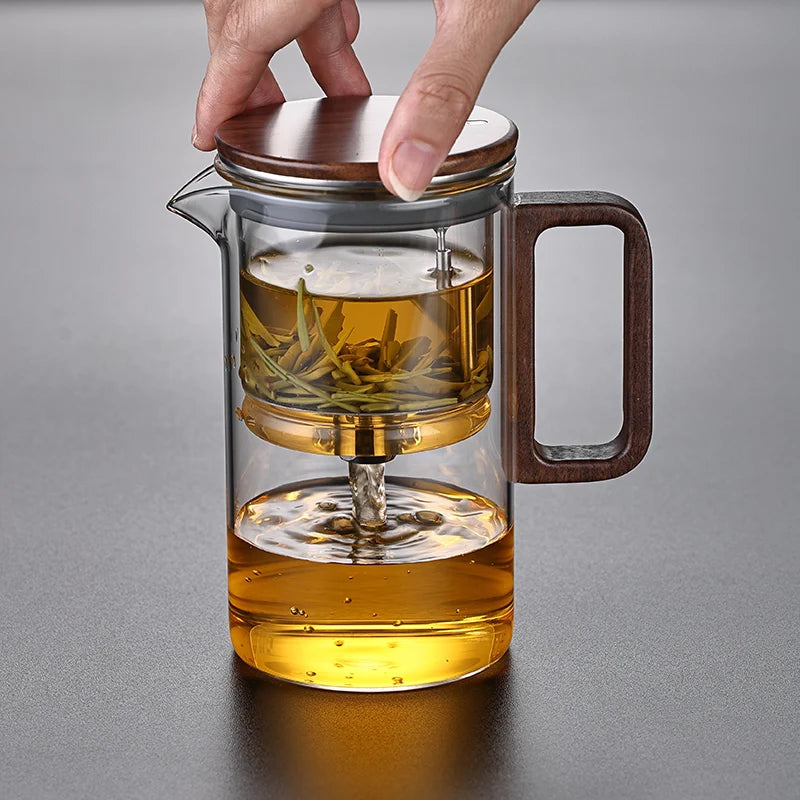 Press-Lid Glass Infuser Teapot