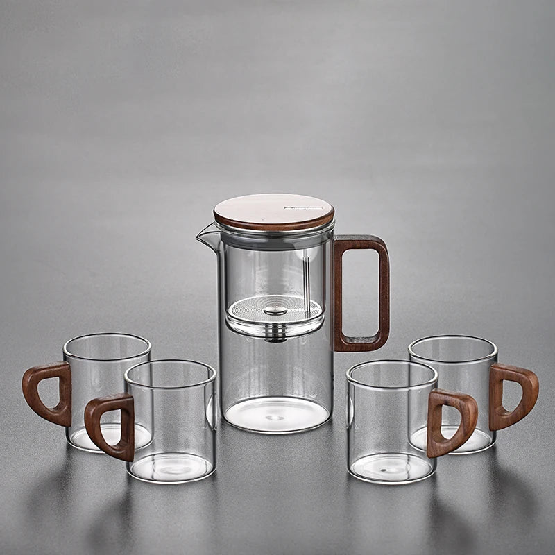 Press-Lid Glass Infuser Teapot