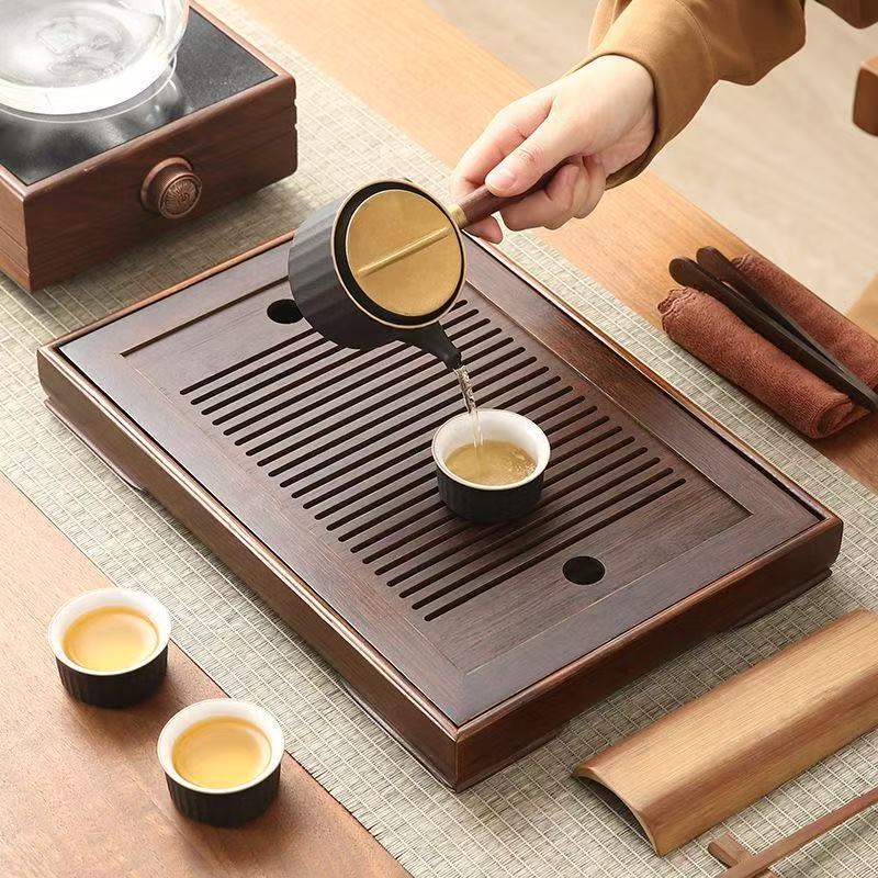 Bamboo Tea Tray with Storage