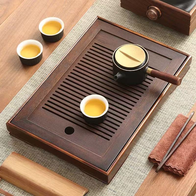 Bamboo Tea Tray with Storage
