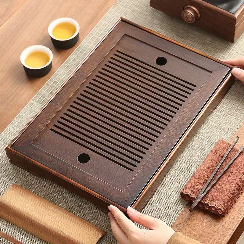 Bamboo Tea Tray with Storage