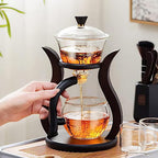 Glass Tea Set with Wood Base — 350ml