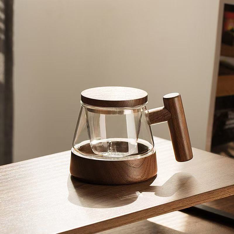Magnetic Glass Teapot with Wood Handle