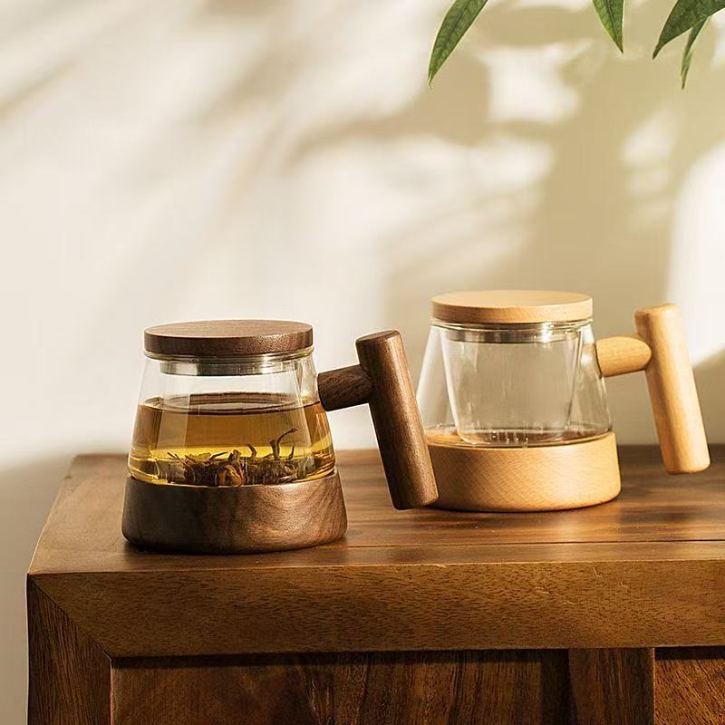 Magnetic Glass Teapot with Wood Handle